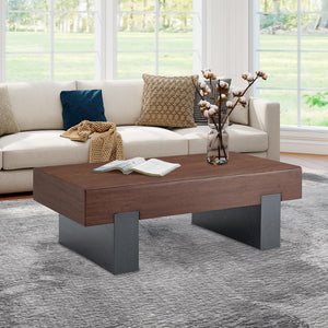Walnut Wood Coffee Table with Storage