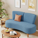 49" Curved Loveseat Sofa with Wooden Legs