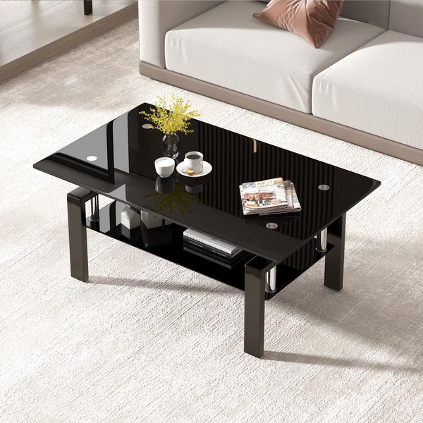 Glass Coffee Table Set of 3 with End Tables – Modern Living Room Furniture