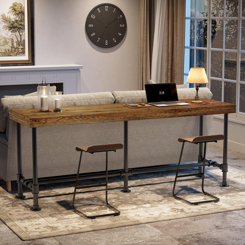 Solid Wood Bar Table 70.9" | Seats 6-8 | Industrial Style