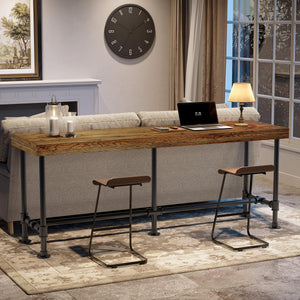 Solid Wood Bar Table 70.9" | Seats 6-8 | Industrial Style