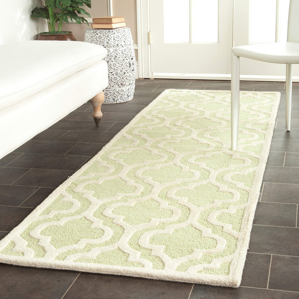 10x14 Handmade Wool Area Rug – Moroccan Style, Light Blue & Ivory