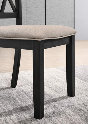 Cross-Back Fabric Upholstered Dining Chair Set of 2