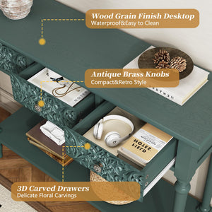 Console Table with 3 Drawers & Open Shelf