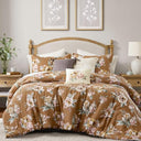 Vintage Floral Reversible Comforter Set – 7 Piece Bedding