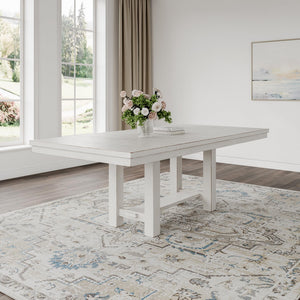 Extendable Farmhouse Dining Table with Removable Leaves – Seats 8