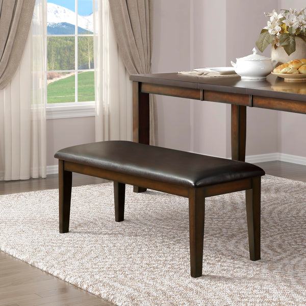 48-Inch Upholstered Dining Bench — Cherry Wood Frame