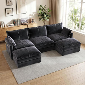 L-Shaped Sectional Sofa with Reversible Chaise & Deep Seat