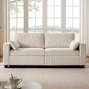 Modern Corduroy Loveseat Sofa with Removable Cover & Spring Cushions