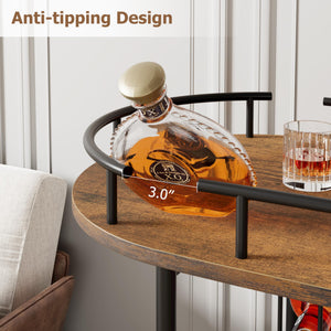 3-Tier Metal Bar Cart with Wine Rack & Glass Holder