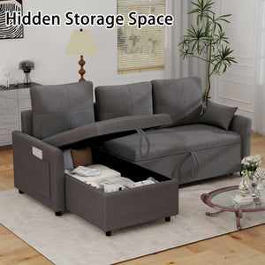 L-Shaped Sleeper Sofa Bed with Storage