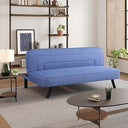 Convertible Futon Sofa – Short Twin Size, Polyester Upholstery, Metal Legs