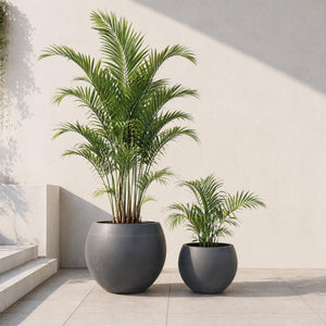 Round Planter Pots Set of 2 — Outdoor & Indoor, MGO, Drainage Hole, 13" & 10"