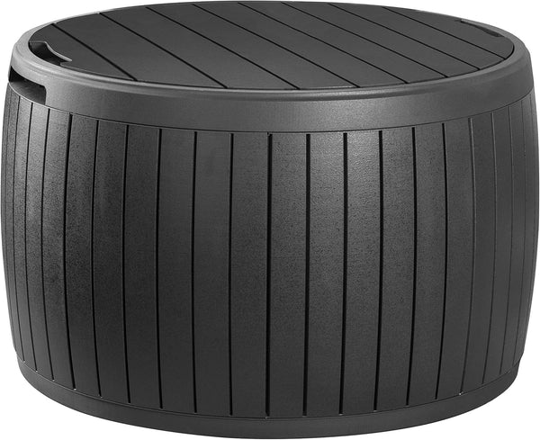37-Gallon Round Outdoor Deck Box with Seating