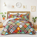 Boho Patchwork Quilt Set – Lightweight Microfiber Bedspread Coverlet