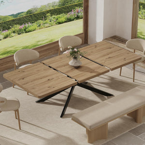 Extendable Dining Table with Hidden Leaf & Storage