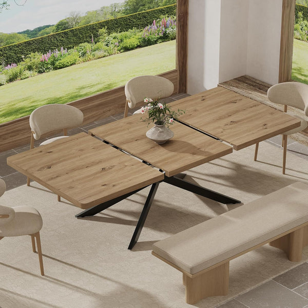 Extendable Dining Table with Hidden Leaf & Storage