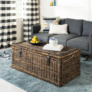 Hand-Woven Wicker Storage Trunk 46"
