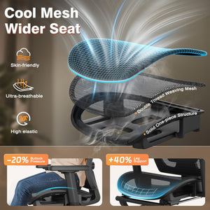 Ergonomic Office Chair with Footrest & Adjustable Lumbar Support