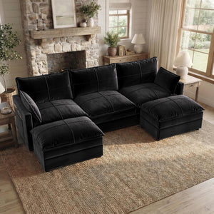 L-Shaped Sectional Sofa with Reversible Chaise & Deep Seat