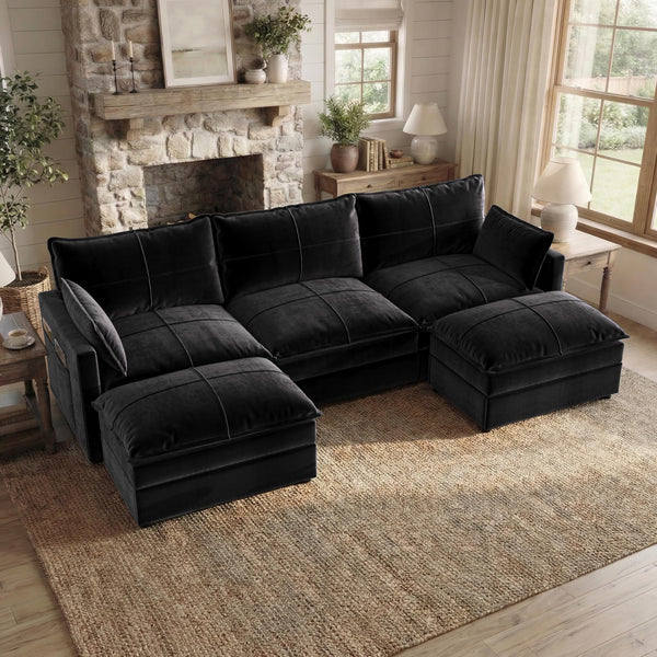 L-Shaped Sectional Sofa with Reversible Chaise & Deep Seat