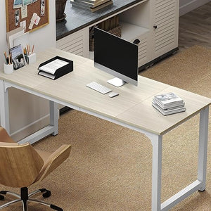 63-Inch Large Office Computer Desk with Steel Frame