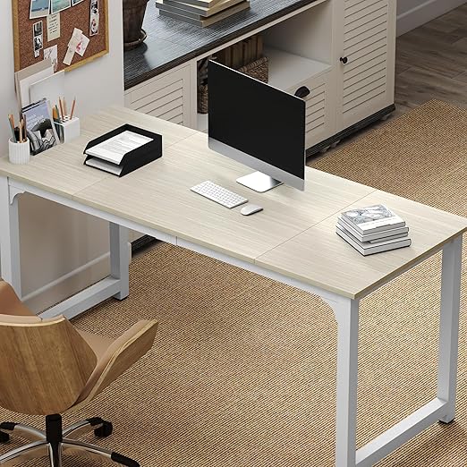 63-Inch Large Office Computer Desk with Steel Frame