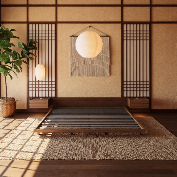 King Low Profile Tatami Platform Bed Frame – Japandi Floor Bed, No Box Spring