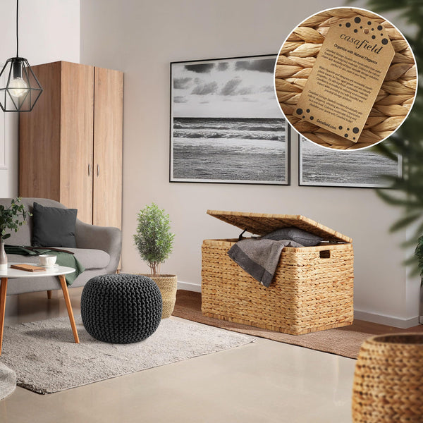 30" Water Hyacinth Storage Chest with Lid
