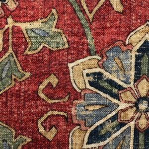 Floral Lumbar Throw Pillow – 14x36 Inch, Navy & Red