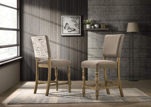 7-Piece Counter Height Dining Set with Nailhead Chairs – Driftwood