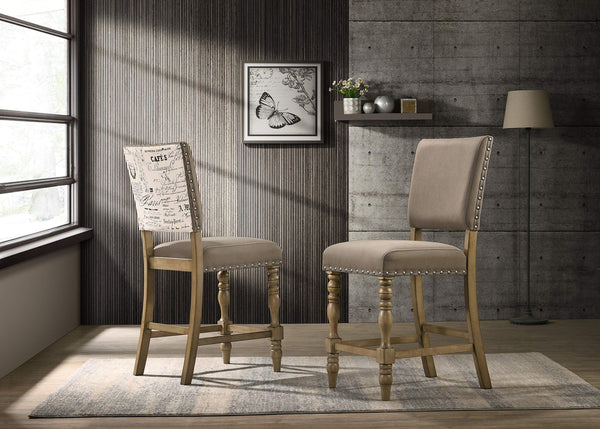 7-Piece Counter Height Dining Set with Nailhead Chairs – Driftwood