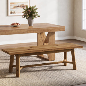 Solid Wood Farmhouse Dining Bench