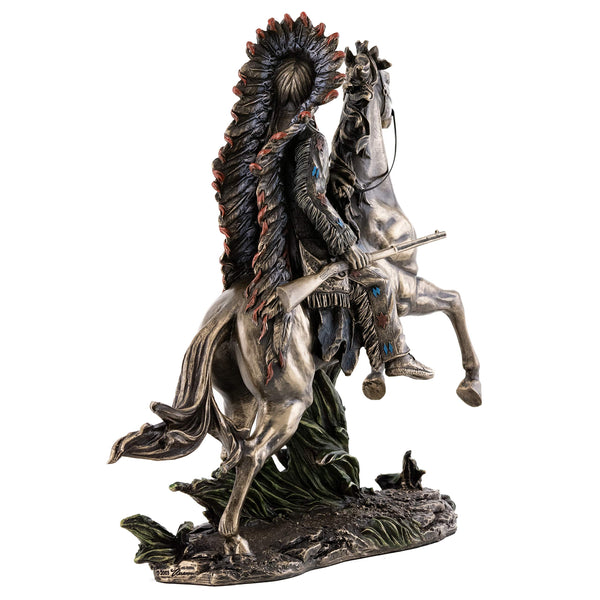 Cold Cast Bronze Chief Sitting Bull on Horseback Statue