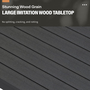 Aluminum Outdoor Patio Coffee Table – All-Weather Rectangle Metal Table