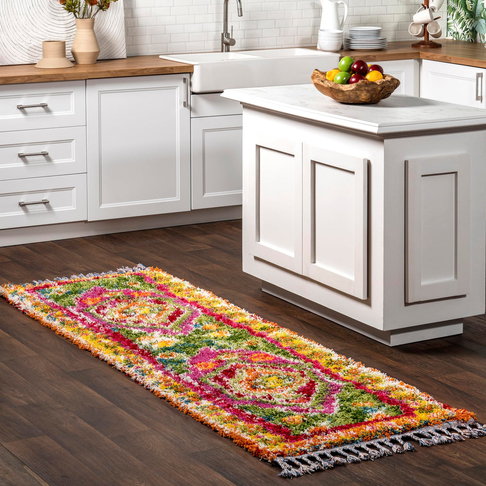 Moroccan Shag Runner Rug 2x8 – Multicolor