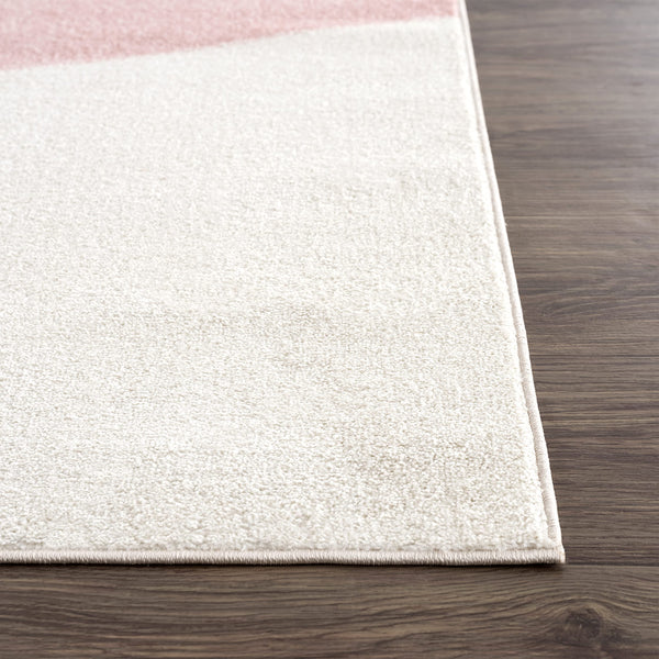 Mid-Century Contemporary Area Rug – Ivory, Beige & Blush Pink