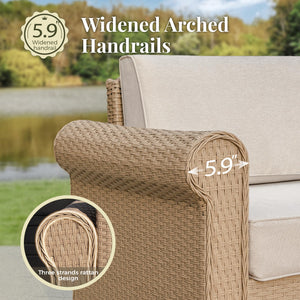 Modular Outdoor Sectional Sofa Set with Cushions and Coffee Table