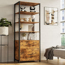 Industrial Bookcase with File Cabinet Drawers, 5-Tier, 71.6"