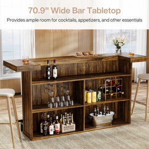 4-Tier Bar Table with Storage Shelves
