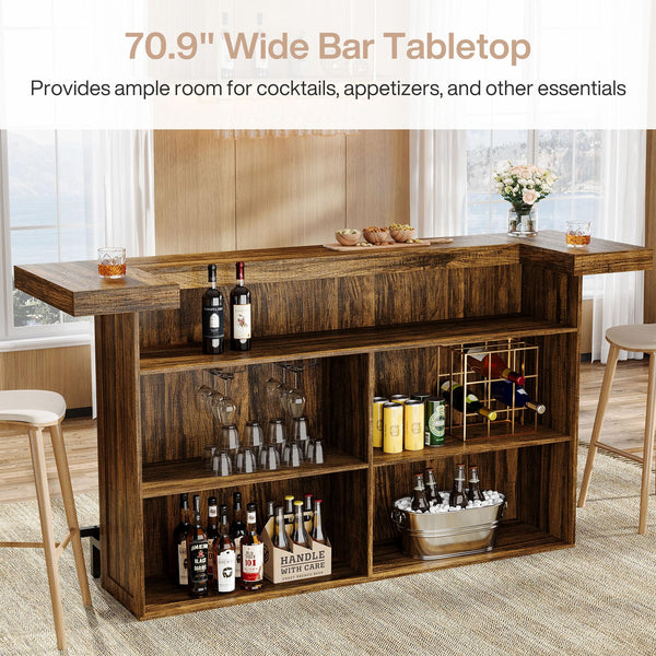 4-Tier Bar Table with Storage Shelves