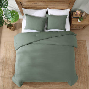 Cotton Gauze Comforter Set with Pillowcases – Paradiso Green