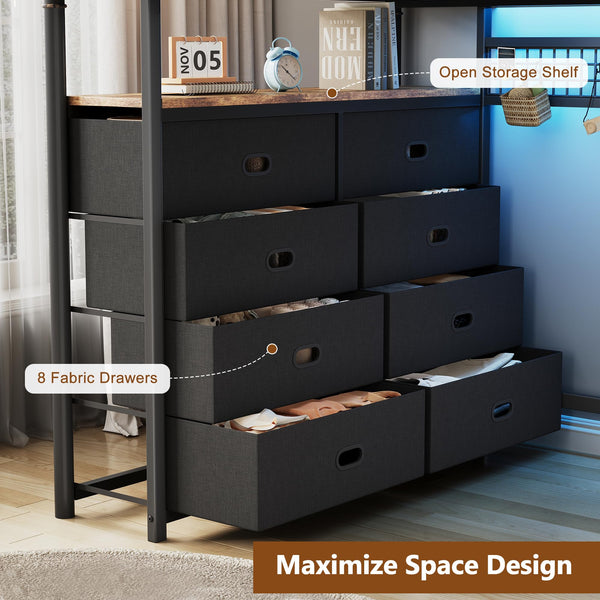 Twin Loft Bed with Desk & Storage Drawers