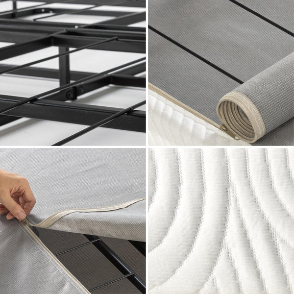4-Inch No-Assembly Folding Metal Box Spring Mattress Foundation