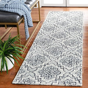 Abstract Wool Runner Rug 2'3" x 8' – Geometric Hand-Tufted, High Traffic