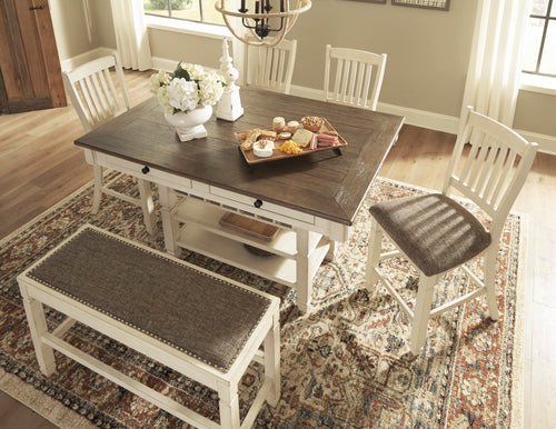 Rectangular Counter Dining Table with Storage
