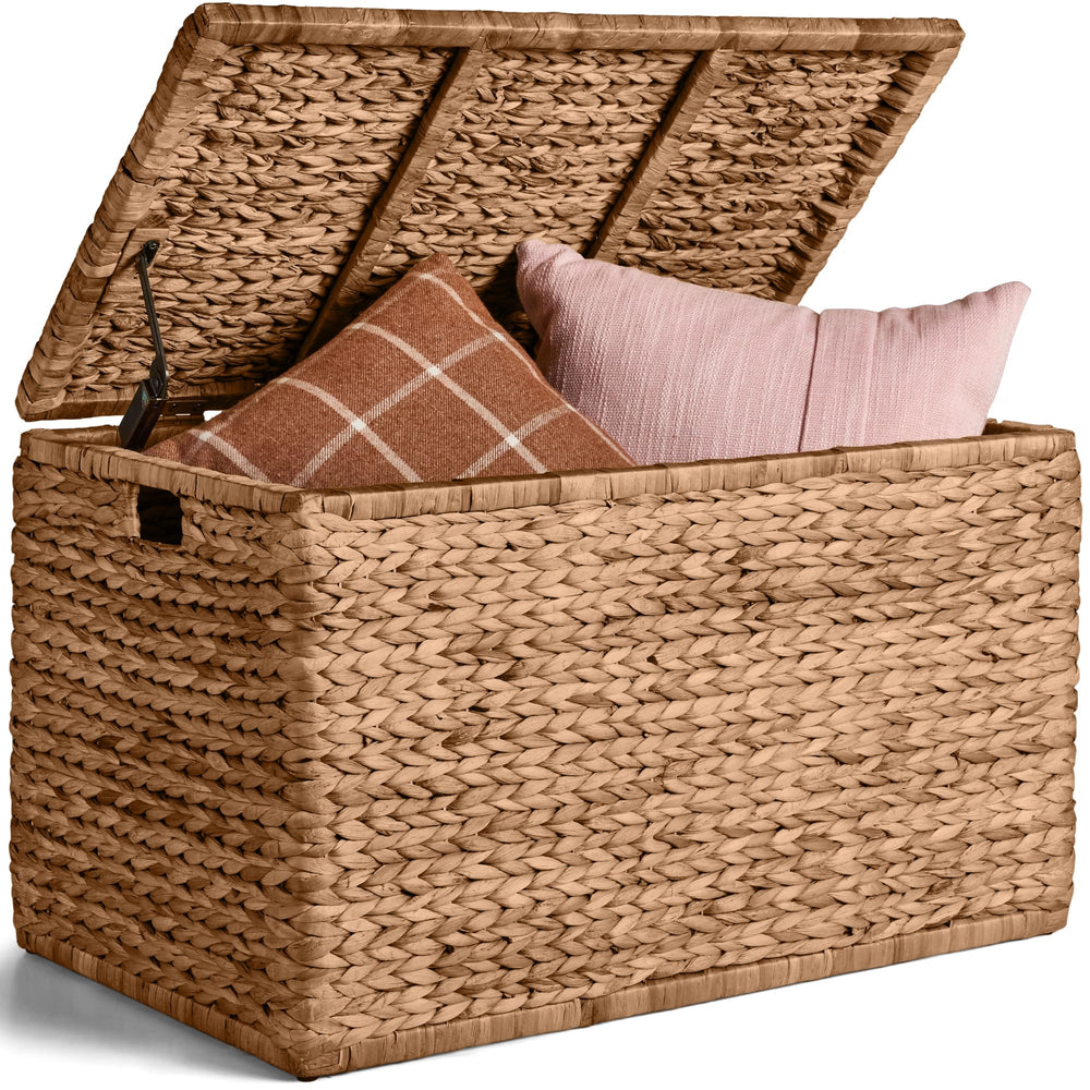 Water Hyacinth Storage Trunk with Lid & Handles