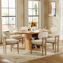 Retro Dining Table Set with Upholstered Chairs