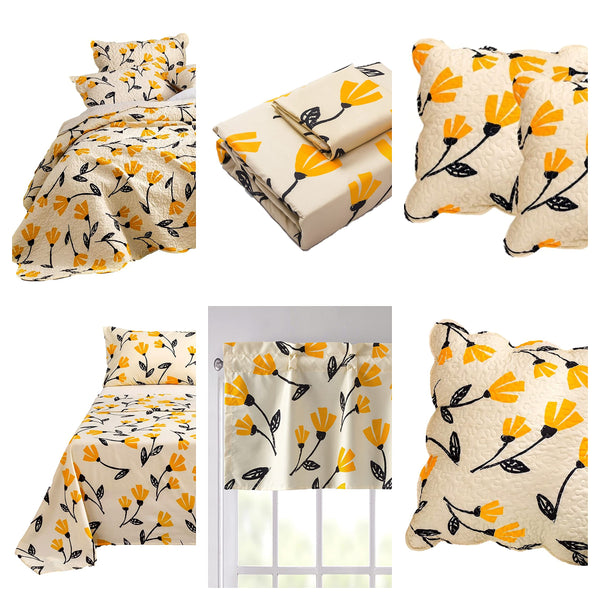 Floral Bed in a Bag Set – Yellow Fleur Botanical Tulips (12-Piece)