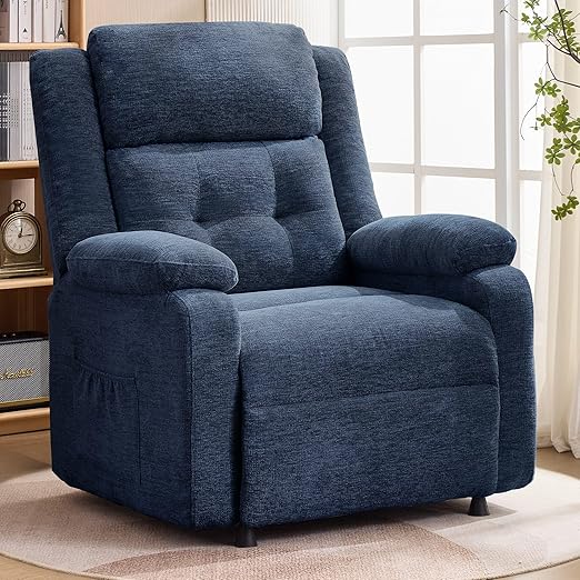 Oversized Power Recliner Chair with Electric Recline & Chenille Fabric